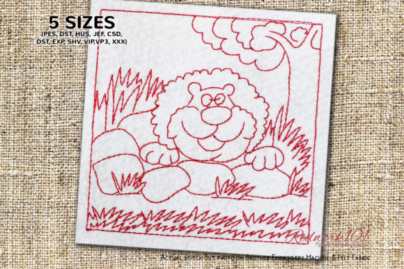 Cartoon Lion Resting in Jungle