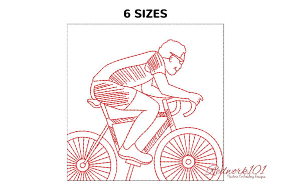 Cyclist Redwork: A Thoughtful Embroidery Choice for Personalized Gifts