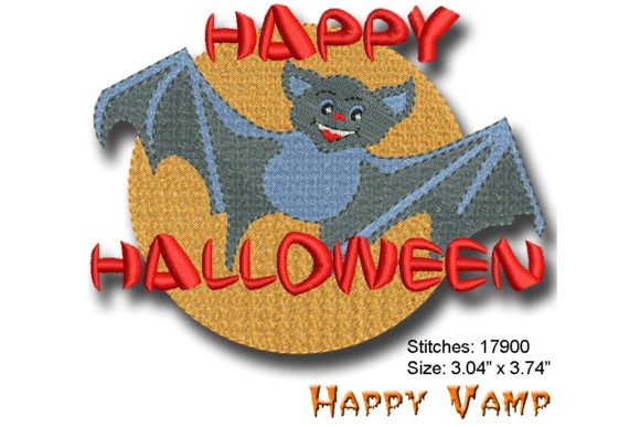 Happy Vamp: A Timeless Halloween Embroidery Staple