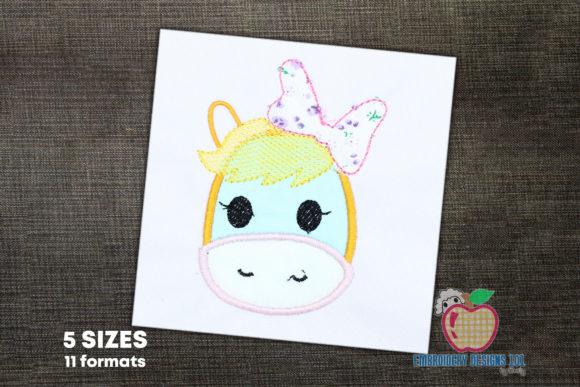 Pony Horse with Ribbon Applique
